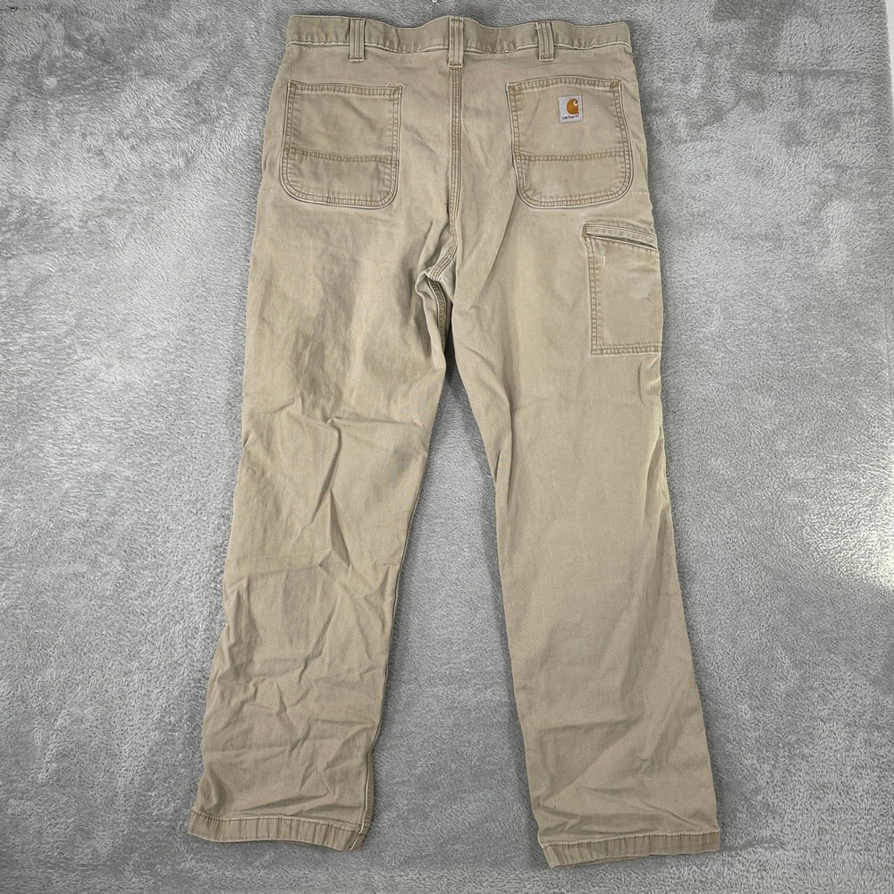 Carhartt‎ Carpenter Pants Mens 38x32 Tan Relaxed Fit Canvas Workwear Utility